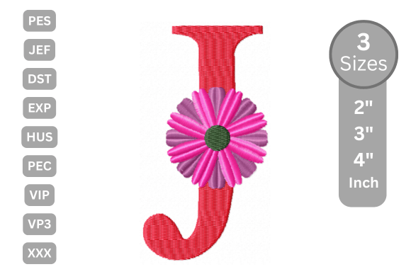 Blossom Alphabet Letter - J: A Floral Serif Design for Business Branding