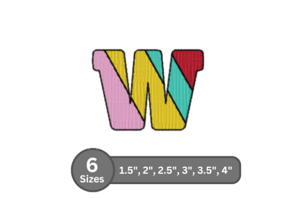 Candy Stripe Alphabet -W: A Designer’s Review for Boutique Sweatshirt Embroidery