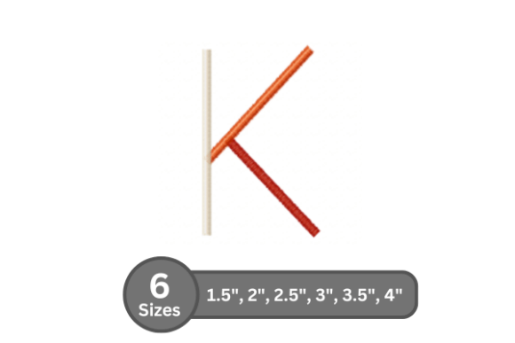 Color Bar Alphabet -K: A Fresh Pick for Personalized Embroidery