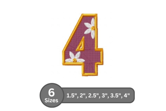 Daisy Joy Number -4: A Stylish Monogram for Etsy & Small Shop Embroidery