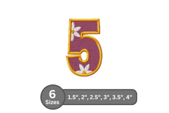 Daisy Joy Number -5: A Seasonal Monogram Gem for Holiday Embroidery