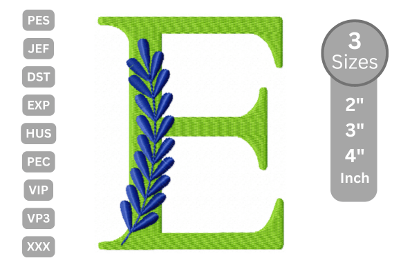 Elegant Floral Alphabet Letter- E Review for Business Embroidery