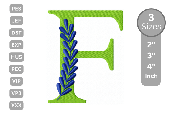 Elegant Floral Alphabet Letter-F: A Designer’s Review for Business Embroidery