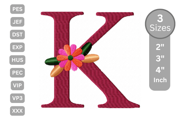 Floral Alphabet Letter - K: A Detailed Review for Personalized Embroidery