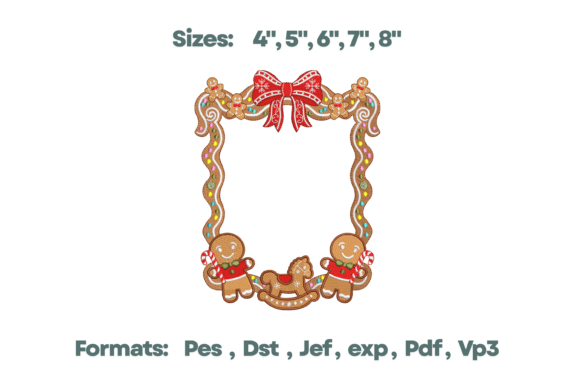 Gingerbread Frame Christmas Monogram: A Sweet Touch for Holiday Embroidery
