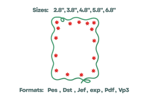 Wavy Star Burst Frame Monogram Border Review for Apparel Embroidery