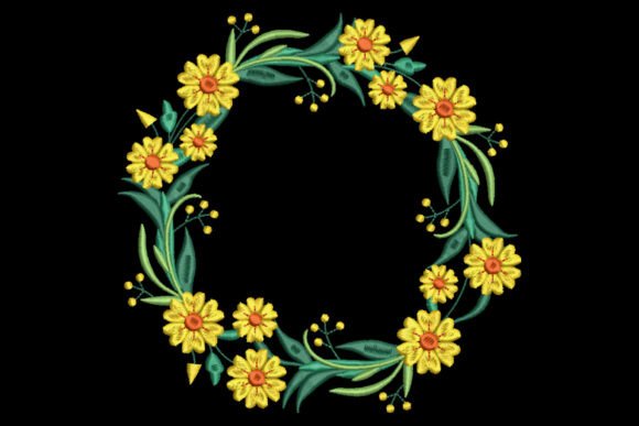 Yellow Floral Blank Frame